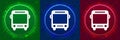 Bus icon elegant modern design abstract buttons set illustration