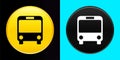 Bus icon flat exclusive button set Royalty Free Stock Photo