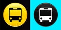 Bus icon flat exclusive button set Royalty Free Stock Photo