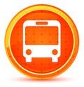 Bus icon natural orange round button