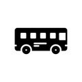 Black solid icon for Bus, school bus and transport Royalty Free Stock Photo