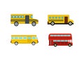 Bus icon set, flat style Royalty Free Stock Photo