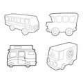 Bus icon set, outline style Royalty Free Stock Photo