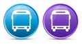 Bus icon sleek soft round button set illustration Royalty Free Stock Photo