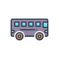 Color illustration icon for Bus, transport and commercial Royalty Free Stock Photo
