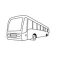 Bus illustartion vector line drawing outline