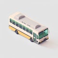 Bus isometric view isolated on a white background. 3d rendering