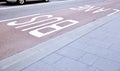 Bus lane in the city Royalty Free Stock Photo