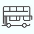 Bus line icon. Double-decker bus vector illustration isolated on white. London city tour bus outline style design Royalty Free Stock Photo