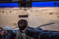 Bus on Maranjab desert, Iran