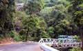 Bus on the mountain road