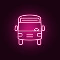 Bus neon icon. Elements of turizm set. Simple icon for websites, web design, mobile app, info graphics Royalty Free Stock Photo