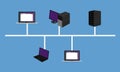 Bus network topology LAN design networking hardware backbone connected