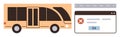 Public Transport Bus with Error Alert Browser Window for Connectivity Issues Concept Royalty Free Stock Photo