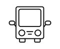 Bus outline icon. Simple public transport. Primitive Front view of school bus. Line symbol. Children drawing. Isolated Royalty Free Stock Photo