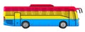 Bus with pansexual flag. 3D rendering