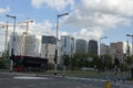 Bus Passing Skyline At Skyline Zuidas At Amsterdam The Netherlands 12-9-2019