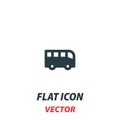 Bus Public transport icon in a flat style. Vector illustration pictogram on white background. Isolated symbol suitable for mobile Royalty Free Stock Photo