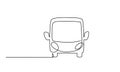 Bus for public transportation in city. Continuous one line drawing. Royalty Free Stock Photo