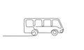 Bus for public transportation in city. Continuous one line drawing. Royalty Free Stock Photo