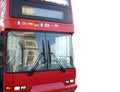 Bus with reflection of arc triumph, Paris, France