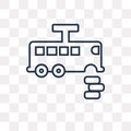 Bus in reparation vector icon isolated on transparent background