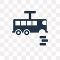 Bus in reparation vector icon isolated on transparent background
