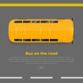 Bus on Road Conceptual Flat Vector Web Banner