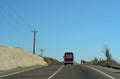 A bus running on road in Nha Trang, Vietnam