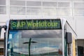 Bus of SAP Worldtour program at CeBIT trade show