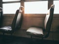 Bus seats window side Public transportation Bangkok Thailand Royalty Free Stock Photo