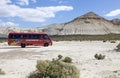 Bus service at the beach near Puerto Madryn, a city in Chubut Province, Patagonia, Argentina