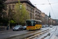 CLUJ-NAPOKA, ROMANIA - April 27, 2022. Bus Setra riding with passengers in the streets of Cluj-Napoka.