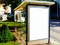 Bus shelter. mock-up background. blank poster ad and billboard light box panel. advertising