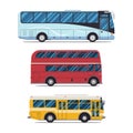 Bus sity transportation. Modern flat design Royalty Free Stock Photo