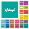 Bus square flat multi colored icons Royalty Free Stock Photo