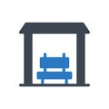 Bus stand vector glyph colour icon Royalty Free Stock Photo