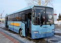 The bus, standing at the bus stop