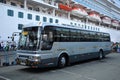 The bus, standing in the port city of Vladivostok, Russia