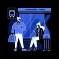 Bus station abstract concept vector illustration.