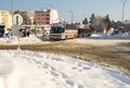 At the bus station in Bulgarian Pomorie, winter Royalty Free Stock Photo