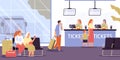 Bus Station Flat Illustration