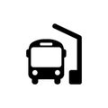 Bus station icon in black, bus symbol Royalty Free Stock Photo