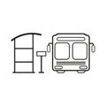 bus station icon, bus stop, view front. Vector illustration. stock image. Royalty Free Stock Photo