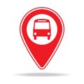 bus station map pin icon. Element of warning navigation pin icon for mobile concept and web apps. Detailed bus station map pin ico Royalty Free Stock Photo
