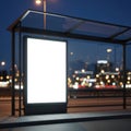 Bus stop advertisement board, isolated on white background Royalty Free Stock Photo