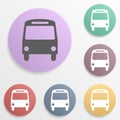 Bus stop badge color set icon. Simple glyph, flat vector of map icons for ui and ux, website or mobile application