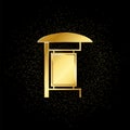 bus stop billboard gold icon. Vector illustration of golden particle background Royalty Free Stock Photo