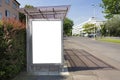 Bus stop billboard or poster, white, blank with clipping path.