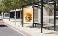 bus stop burger billboard